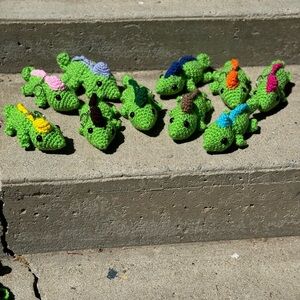 Crochet Lizard Stuffie Keychain Handmade